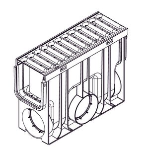 Rain Drain Inline Catch Basin Stainless Steel - Specifications Drawing