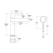 Martini Sink Faucet - Chrome/Matte White - Specifications Drawing